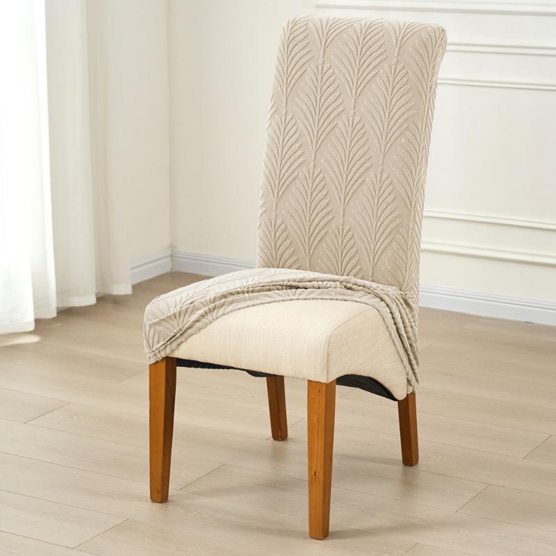 1/2 Stück Jacquard Stuhlbezüge Elastische Lange Rückenlehne Esszimmerstuhlbezug Hochzeitssitzbezug Möbel Staubschutz für Zuhause Bankett