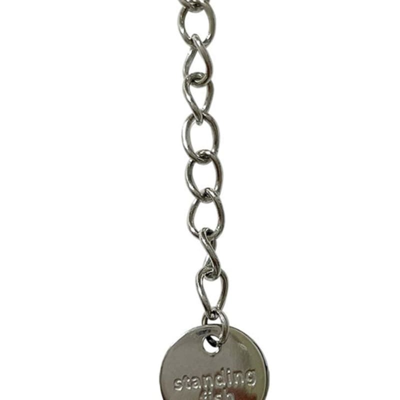 standingfish silver point necklace(black)