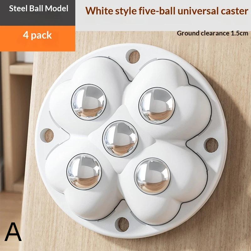 Movable Furniture Chair Leg Pads 4PCS Adjustable Height Foot Risers with 5 Wheels Anti-Scratch for Hardwood Tile Floors