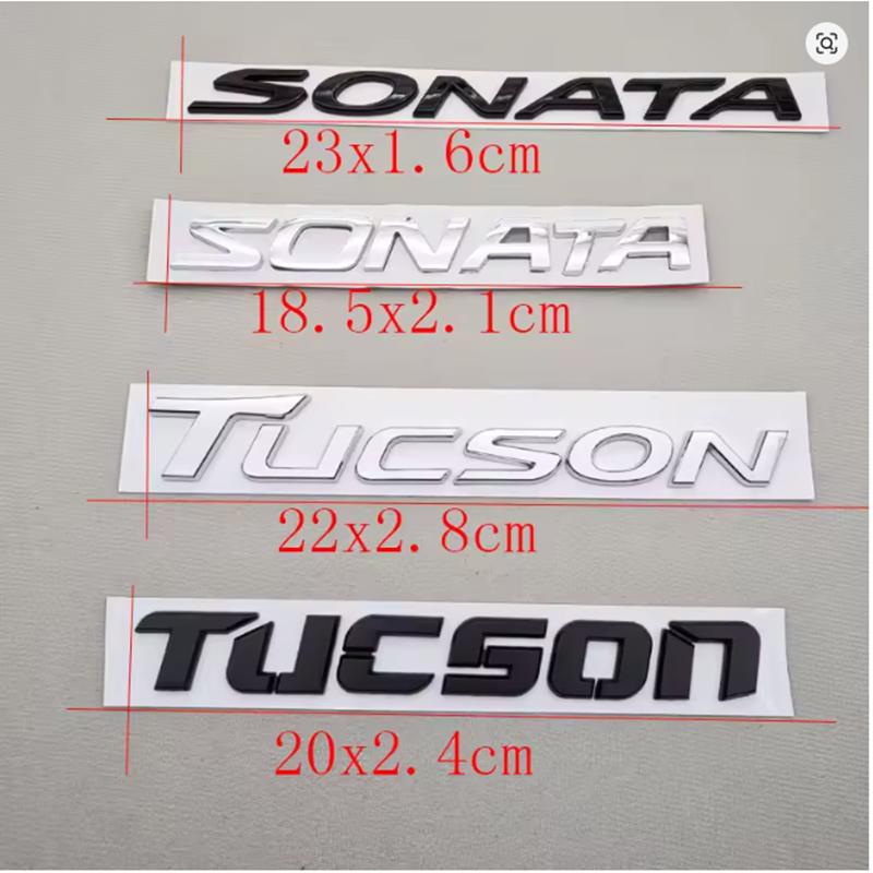 Rlapg3 ABS SONATA TUCSON Styling Car Logo Letter Decal Tail Rear Trunk Emblem Badge Sticker For Hyundai Auto Decoration Accessories