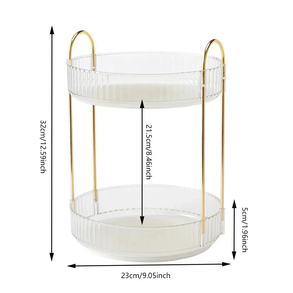 360° Rotatable Desktop Cosmetic Rack Bathroom Shelf Large-capacity Perfume Aromatherapy Skin Care Product Storage Rack Organizer
