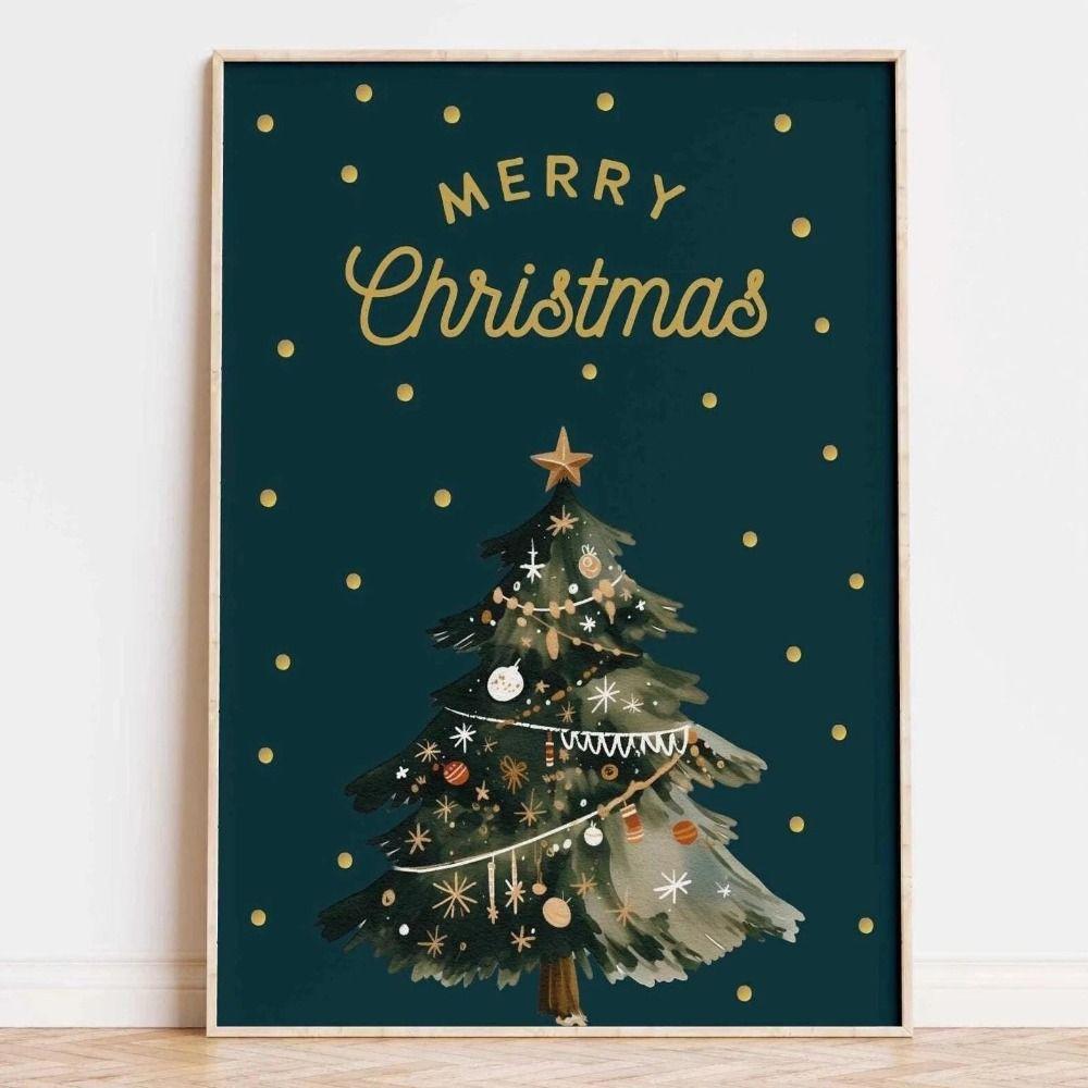Vintage Christmas Metal Wall Decoration, Holiday Sticker Sign