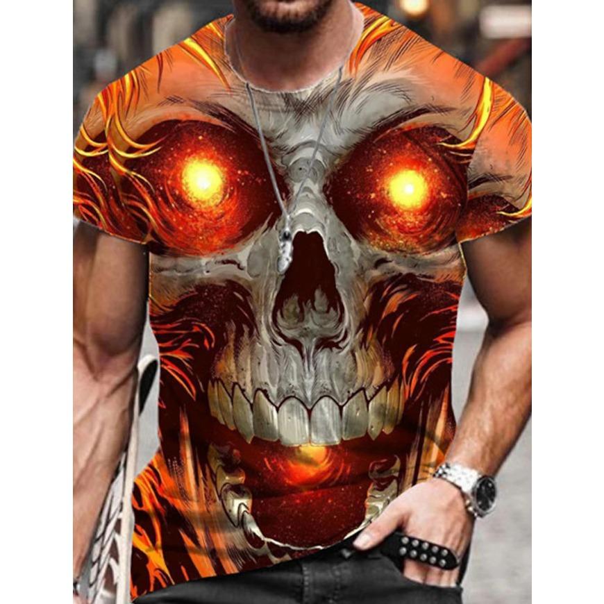 Men's Gender-Neutral T-Shirt 3D Printed Lion Round Neck Casual Short Sleeve Top Street Wea Men's T-Shirt Oversized T-Shirt