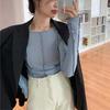Long Sleeve T-shirts Women Spring Solid O-Neck Elegant Bright Line Decoration Slim Casual Soft High Quality Ladies Clothing Tees