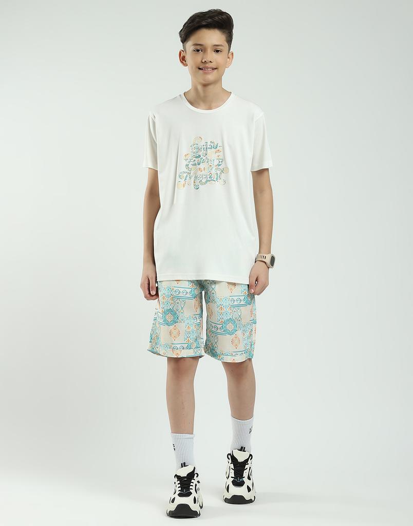 MONTE CARLO Boys Regular Fit Printed Half Sleeve Co-ord Set