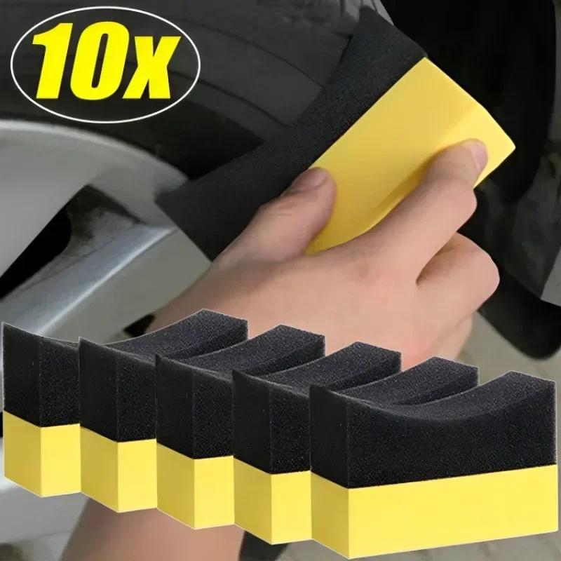 Car Professional Tyre Tire Dressing Applicator Curved Foam Sponge Pad Household Vehicles With Multifunctional Anti-dead