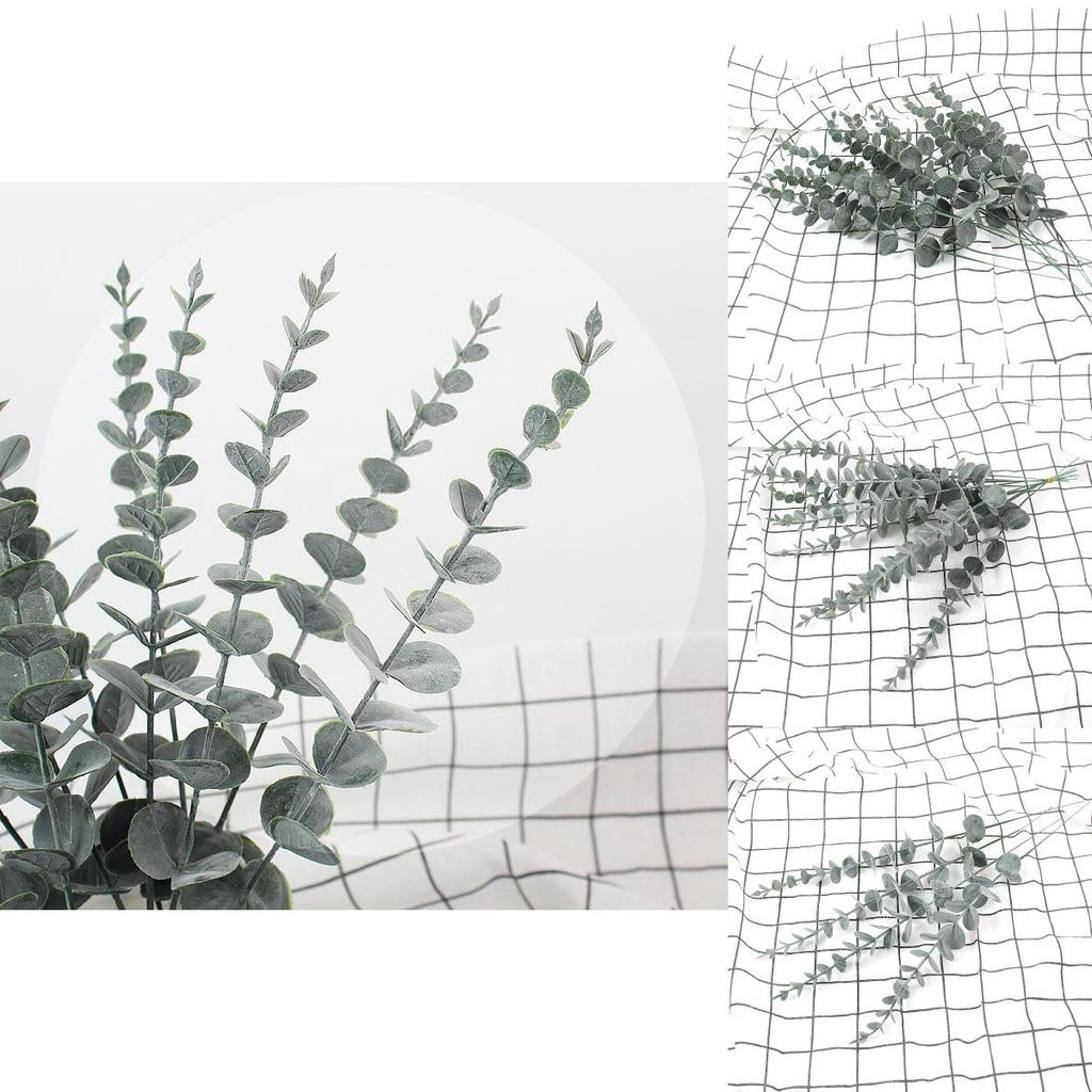 Grüne und weiße künstliche Eucalyptus citriodora Blätter Blumendekoration für Büro- und Wohnräume