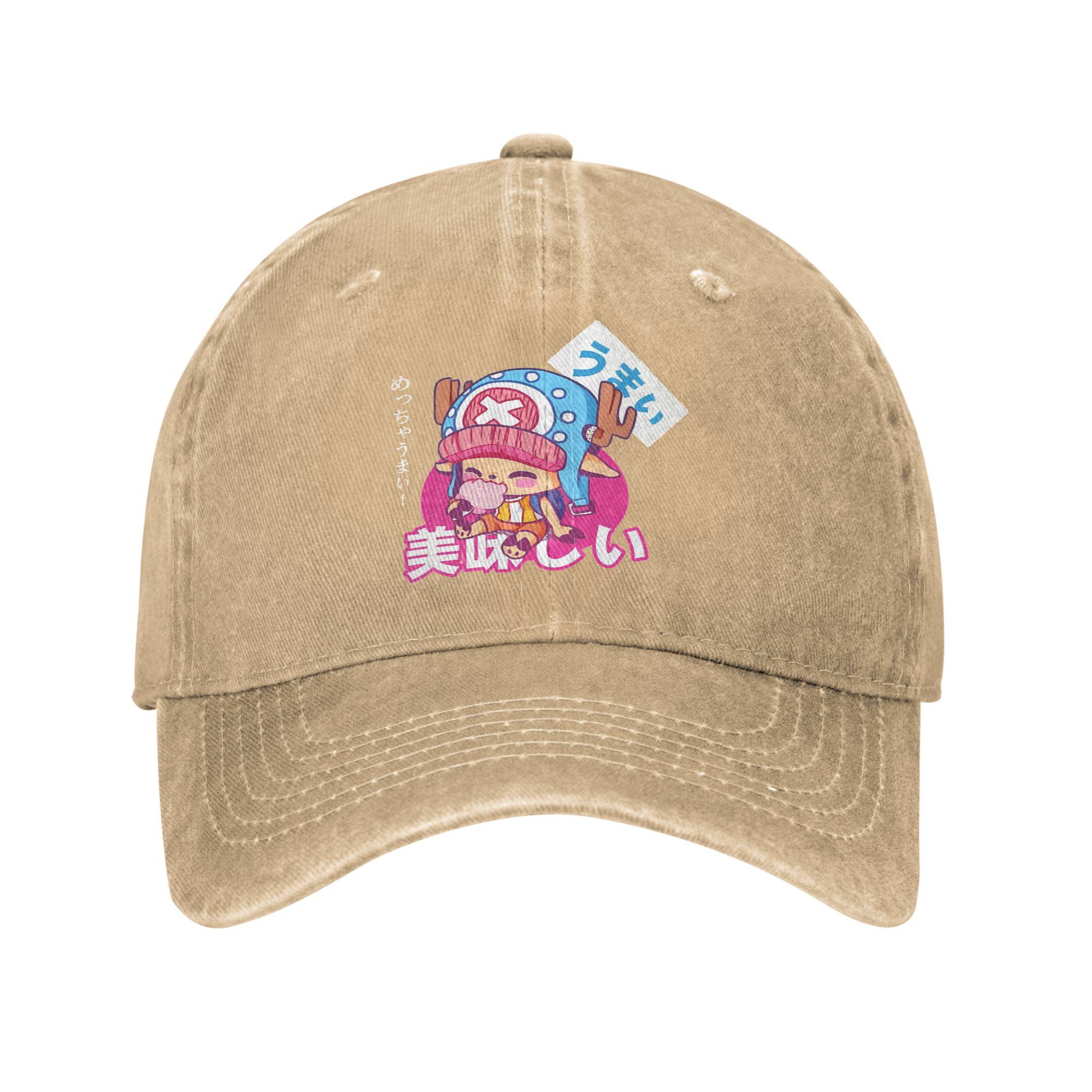 Cotton Candy Lover One Piece Tony Tony Chopper Baseball Cap Unisex Style Distressed Cotton Sun Cap Unstructured Soft Hats Cap One Size хаки