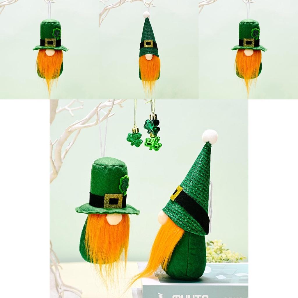 St. Patrick's Day Ornaments Non-woven Fabric Faceless Gnomes Plush Toy Shamrock