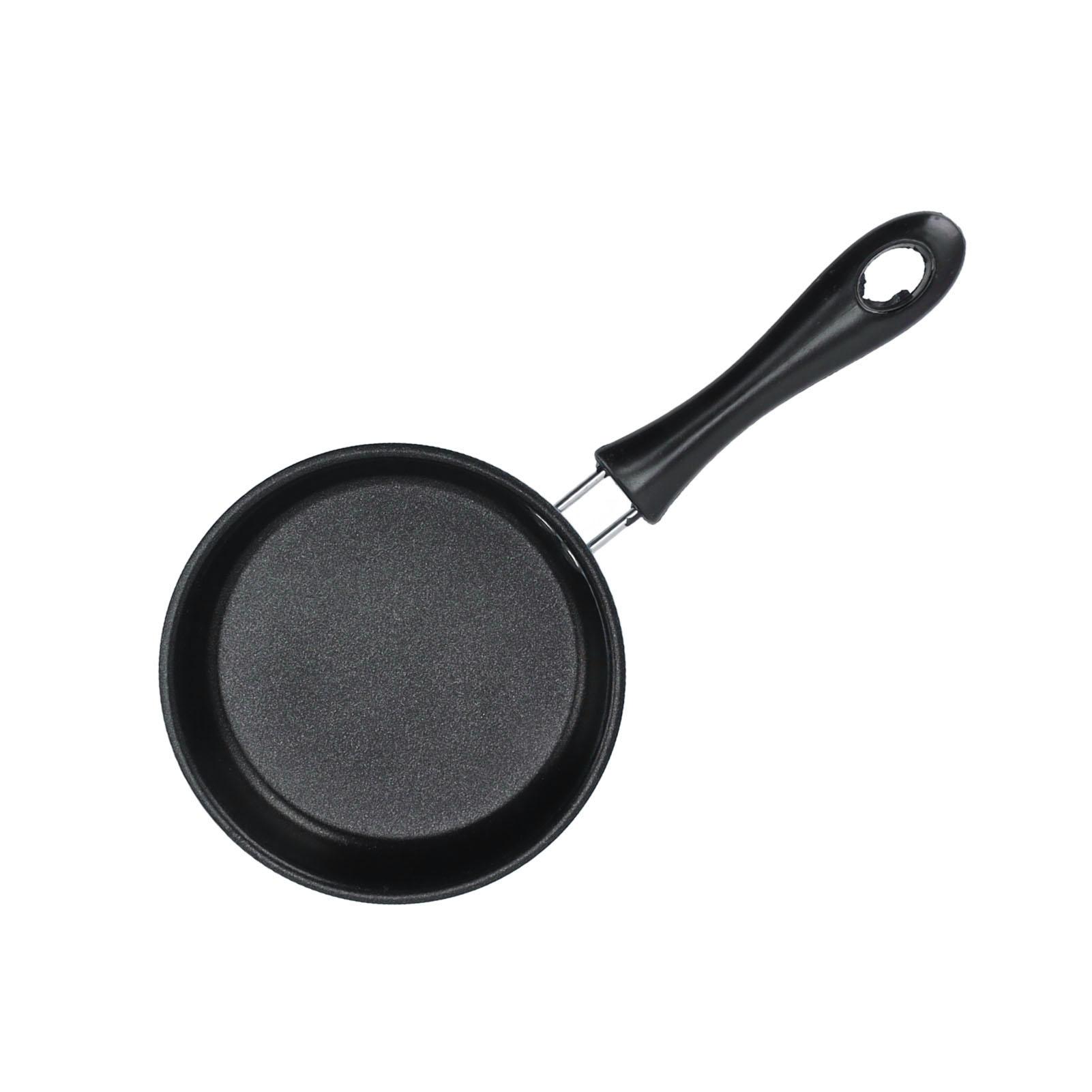 

Mini Frying Pan Stainless Steel Prevent Stick Induction Pot Round Breakfast Small Fry Egg Pan with Long Handle 12cm Blue