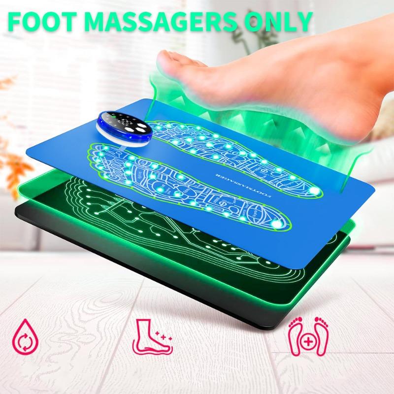 Electric Foot Massager 8 Modes 19 Levels Shiatsu Kneading Heat Therapy Lightweight Foot Stimulation Pad for Muscle Relaxation