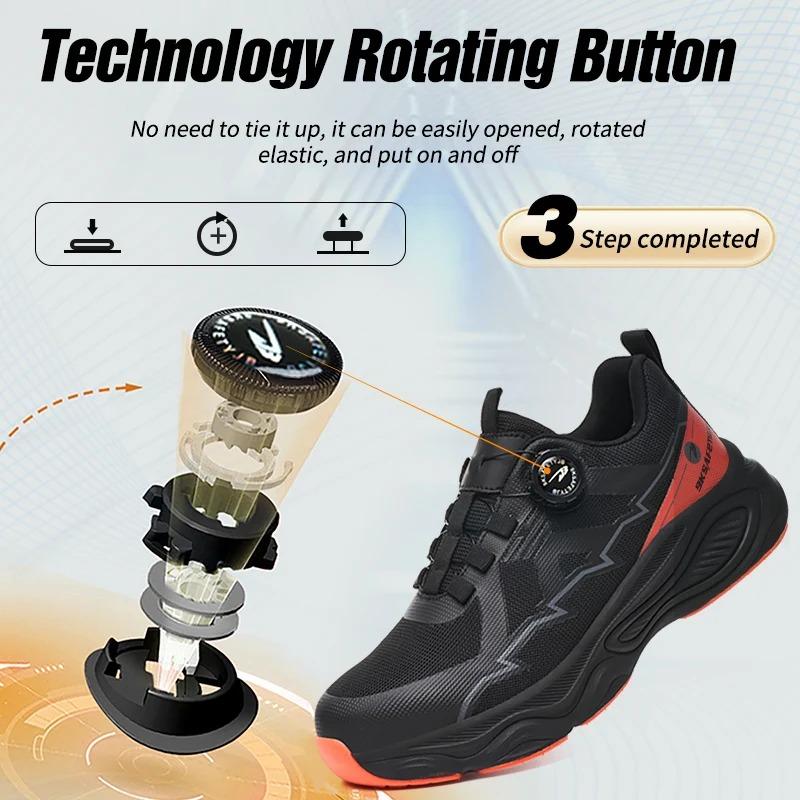 Work Shoes with Steel Toe Anti Puncture Work Safety Sneakers Work Man Safety Shoes Anti-slip Boots Indestructible Shoes for Men