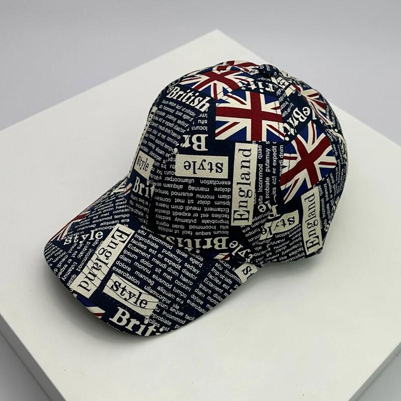 UK Flag Versatile Men Women Baseball Hats Cotton Letter New Classic Breathable Colored Pattern Graffiti Fashion Sport Casual