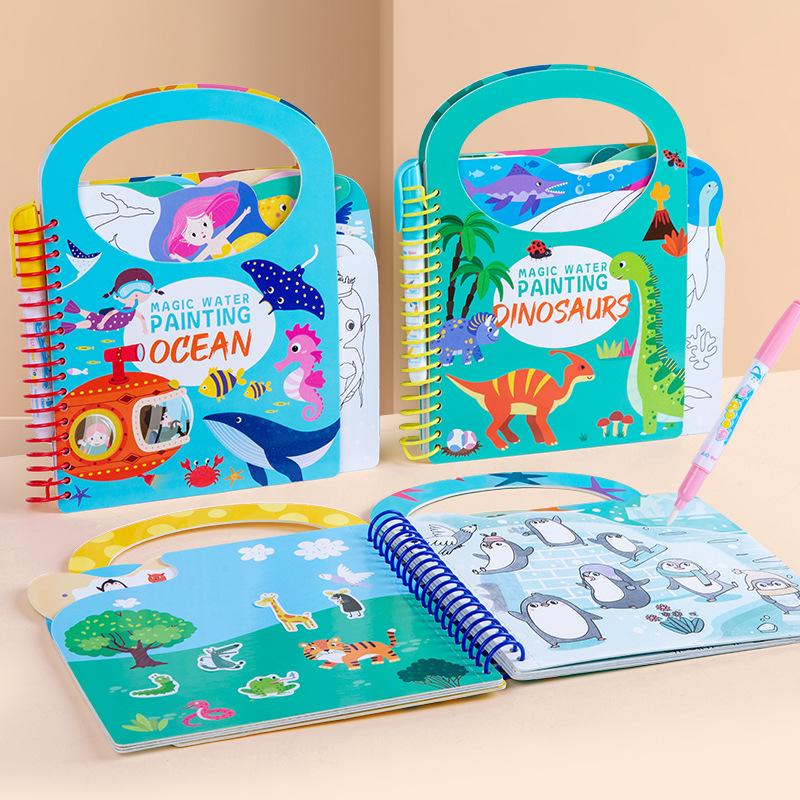 Libro de Dibujo con Agua Mágico para Niños Libro de Colorear Reutilizable DIY Graffiti para Preescolar Juguetes de Dibujo Juguetes de Educación Temprana Regalo