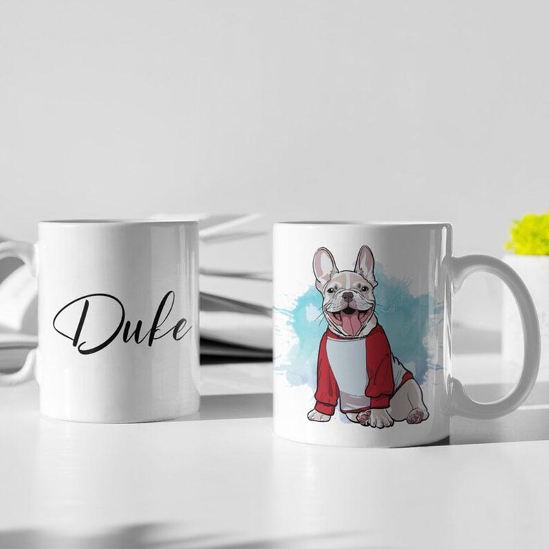 Personalized Coffee Mug Featuring Name Photo Custom Drinkware Dog Cat Portraits Pet Memorial Coffee Cup Gift Unique Gift Idea