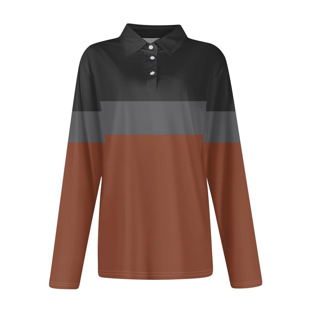 Dámská móda Ležérní klopa Krátký Dlouhý rukáv Potisk Košile Dámské Zapínací topy