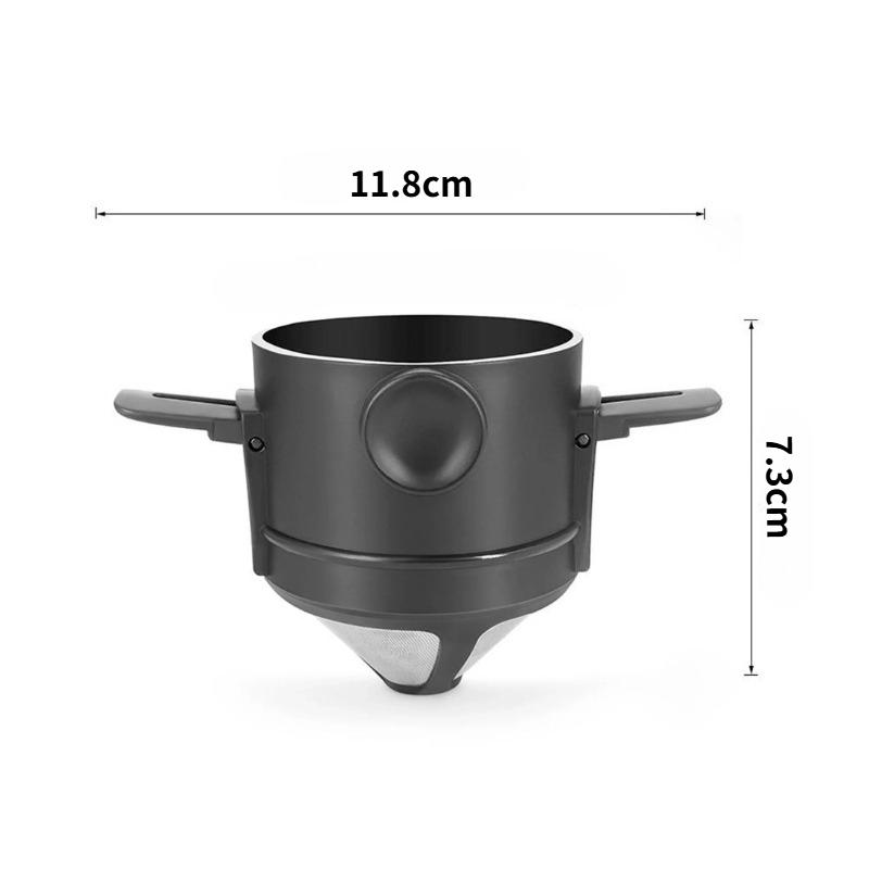 1pc Coffee Filter Cup Double Layer Stainless Steel Screen Foldable Hanging Ear Hand Brewed Coffee Artifact Tool