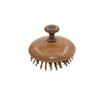 Golden Silk Sandalwood Round Massage Comb for Scalp Therapy and Hair Straightening