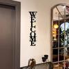 Decoração de Parede Vertical de Boas-Vindas Sinal de Arte em Metal Artesanato em Ferro Enfeite Decorativo Pendurado para Entrada de Casa Uso Interno Externo