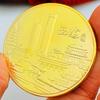 Chinese tourist attraction, Xi'an Big Wild Goose Pagoda, tourist attraction, gold-plated color printed commemorative medal, gold coin