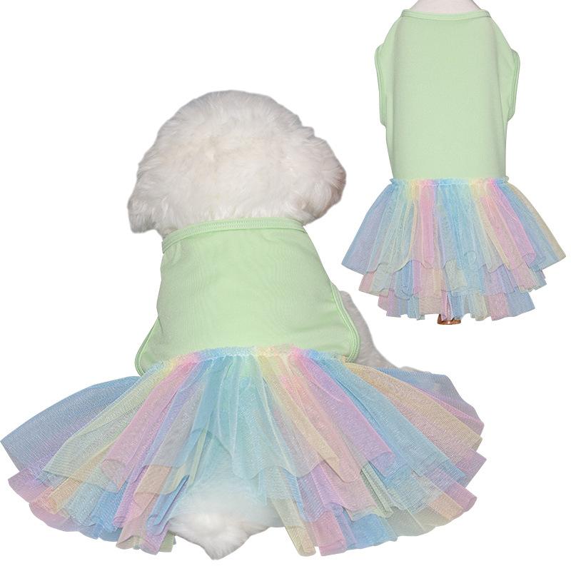 2024 frühjahr und Sommer Neue Hund Rock Dünne Bequeme Hund Kleidung Prinzessin Stil Bunte Pet Garn Rock