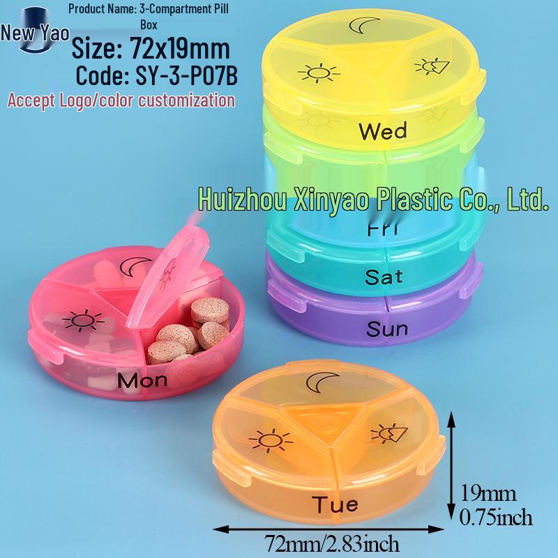 Seven-Day Pill Organizer: Morning, Noon, Night Portable Capsule Case with Large Capacity