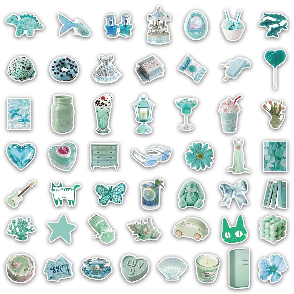 50 Mint Mambo Soda Green Stickers for Water Bottles, Phone Cases, & Laptops