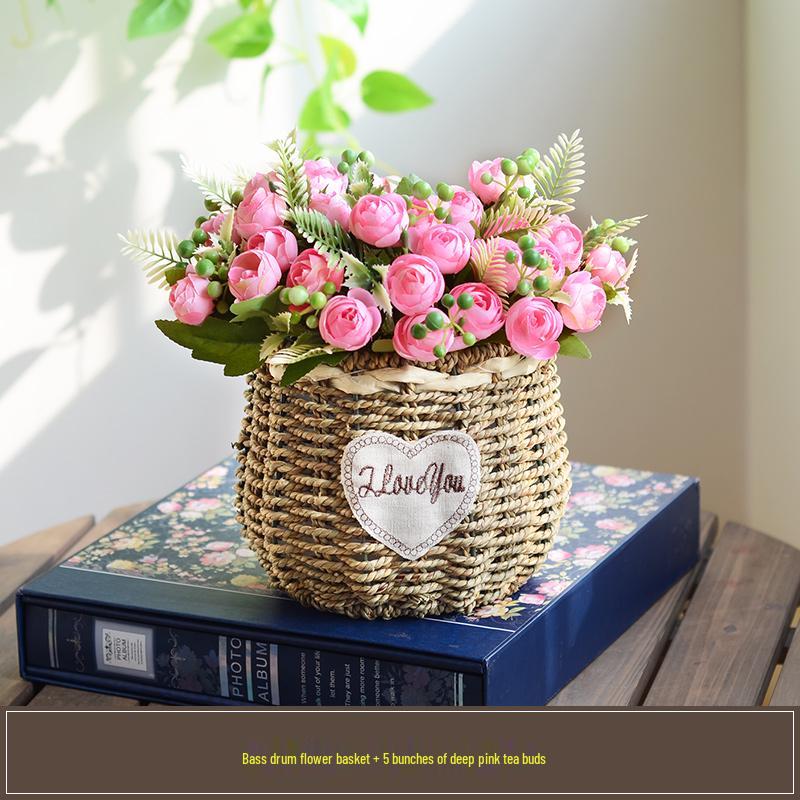 Handcrafted Willow Wicker Flower Basket for Dried Arrangements and Succulents