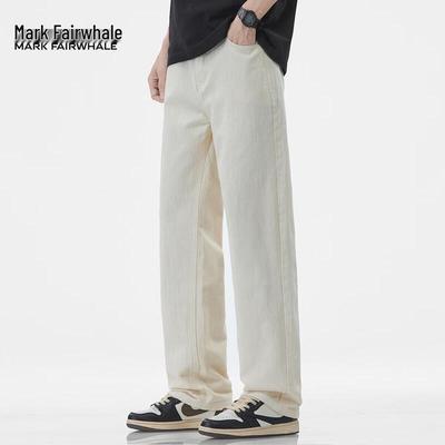 Mark Fairwhale Men's Casual Loose Straight-Leg 100% Cotton Jeans