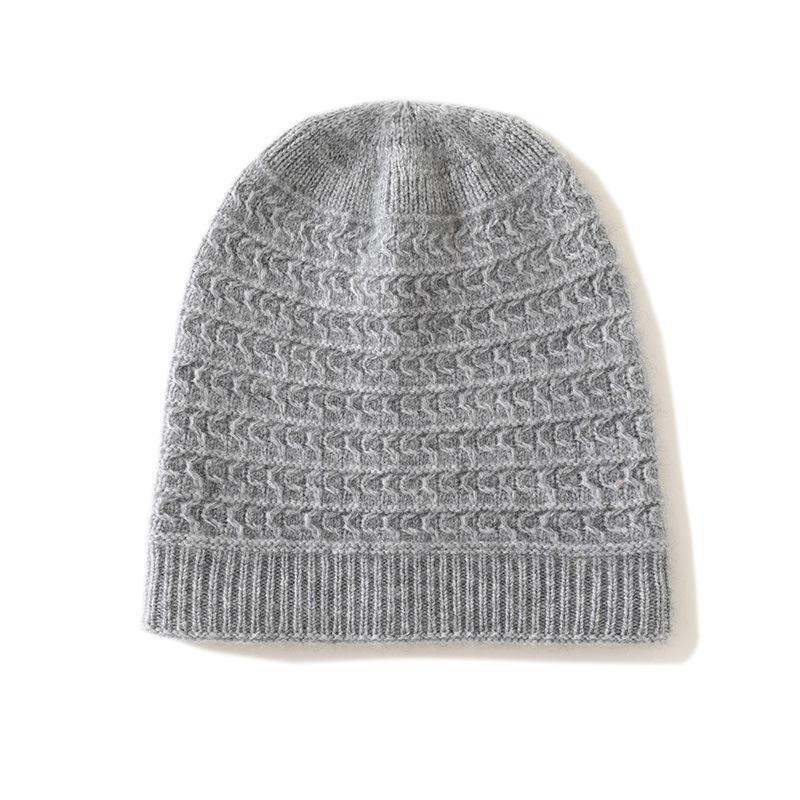 

Cashmere Autumn and Winter New Style Women s High End Solid Color Cable Thickened Warm Fashion Knitted Casual Hat One size