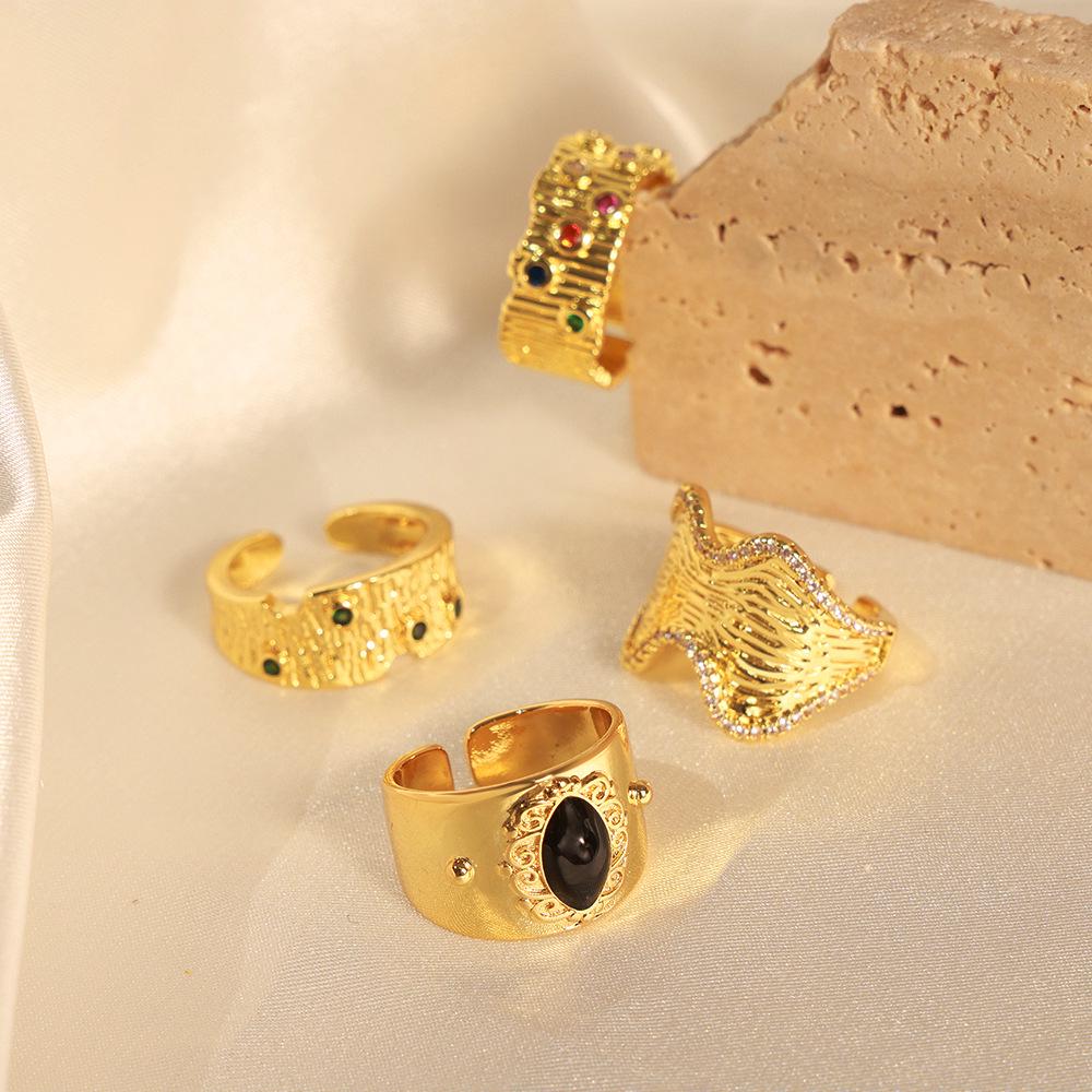 European American Women's Minimalist Geometric Textured Open Ring - Irregular Bark Design