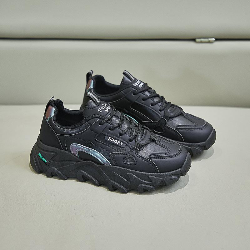 Spring New Korean Version Ins Dad Shoes Female Students Platform Sports Heightening Running Casual Shoes TT7829