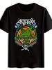 Schwarzes "ANTHRAX" Grafik-T-Shirt - Retro Rockband-Design mit Totenkopf & Stern