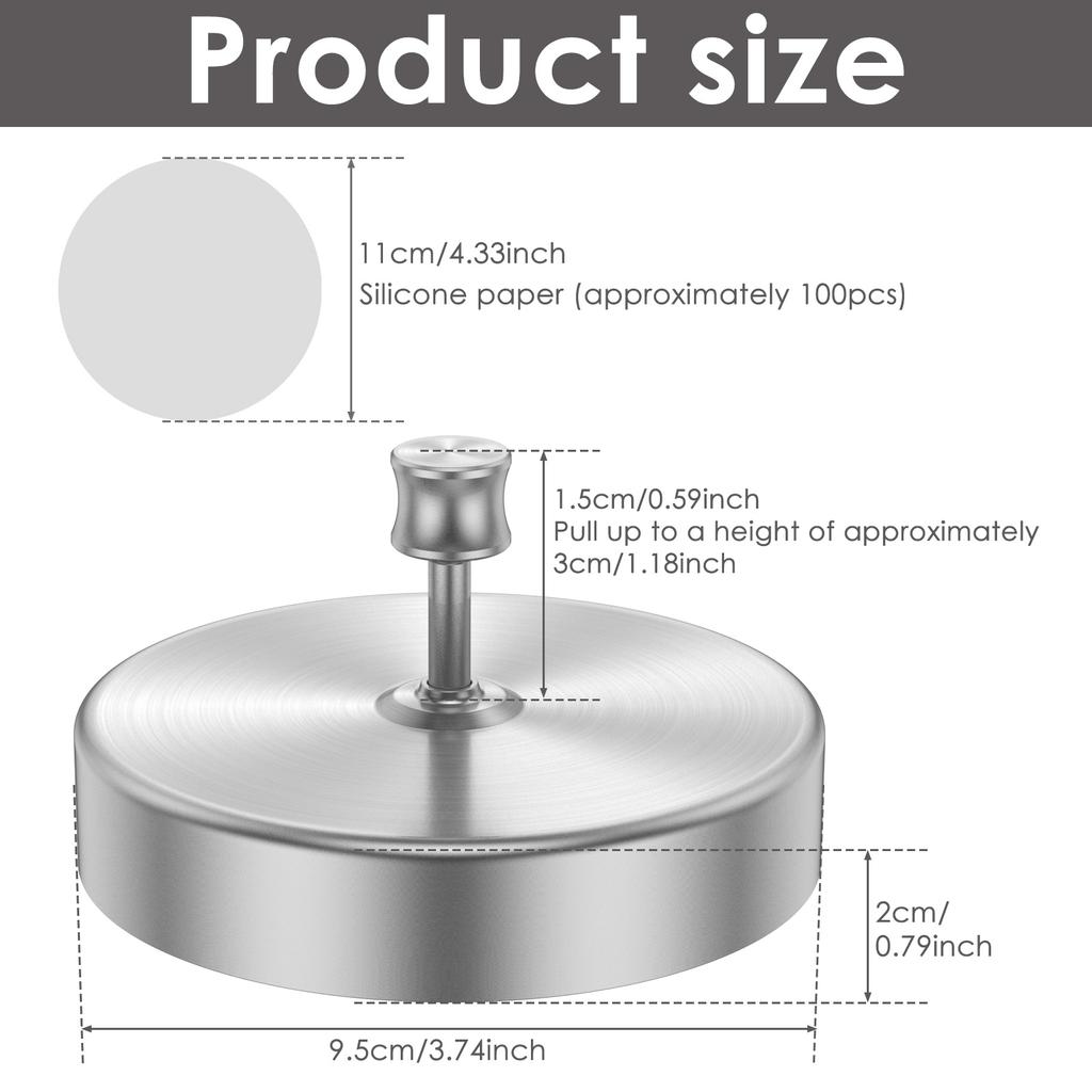 Stainless Steel Hamburger Press Patty Maker with 100 Silicone Oil Paper Adjustable Burger Press Nonstick Burger Patty Maker