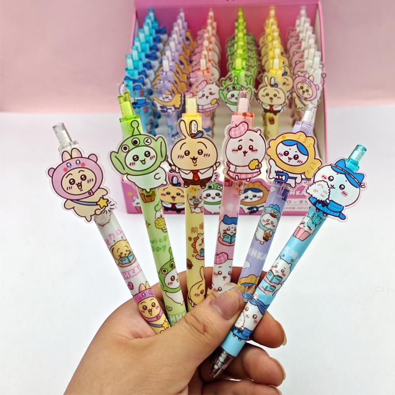 Cute Chiikawa Gel Pens 0.5Mm Black Ink Kawaii Pressing Ballpoint Pen For Students School Office Stationery Gift
