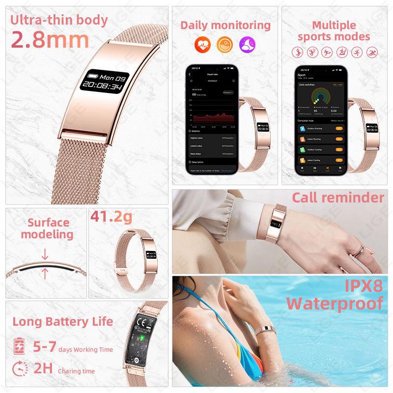 B8 Unisex Smart Bracelet: Luxurious, Waterproof, Monitors Heart Rate & Sleep.