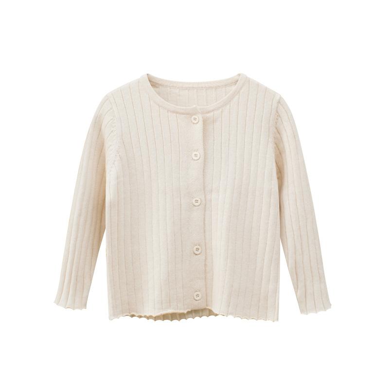 High Quality Girl's Cardigan Sweater Children's Solid Color Knitwear Baby Clothes