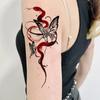 Atmosphärischer Dunkler Schmetterlingsschlangen-Tattoo-Aufkleber, Hochwertiges Linien-Design, Wasserdicht und Verschleißfest, Personalisierter Aufkleber