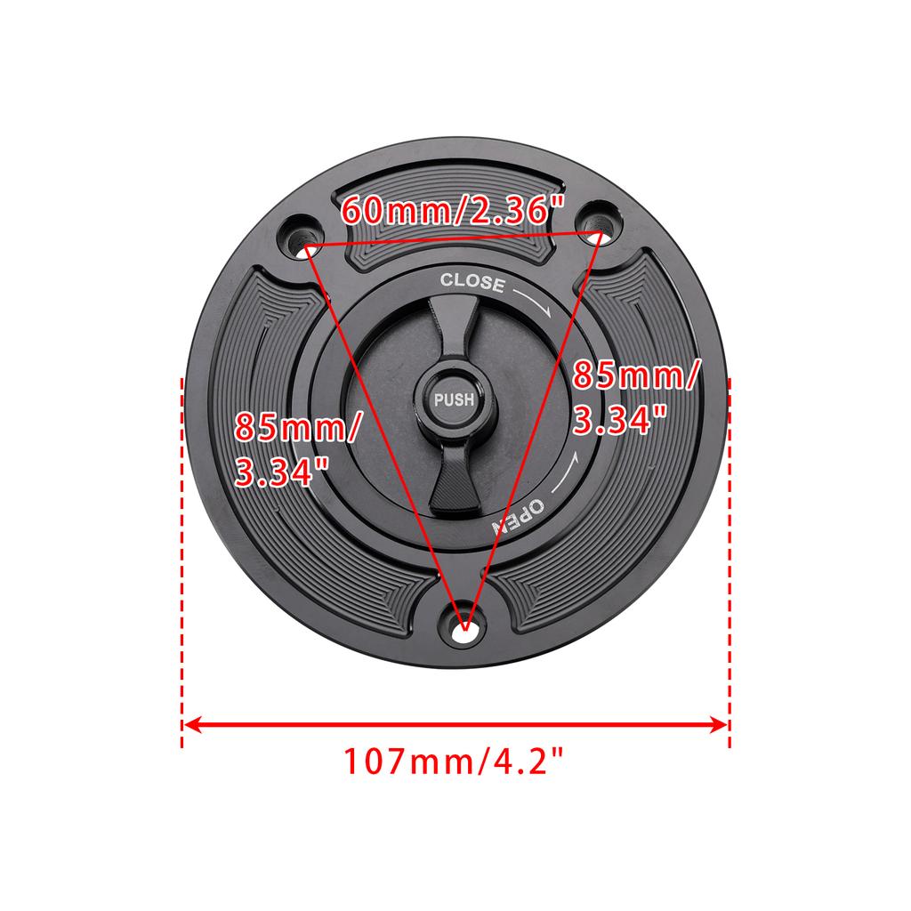 Quick Release Keyless Fuel Gas Cap 107mm Fit for Suzuki GSXR 600 GSX-R 750 1000