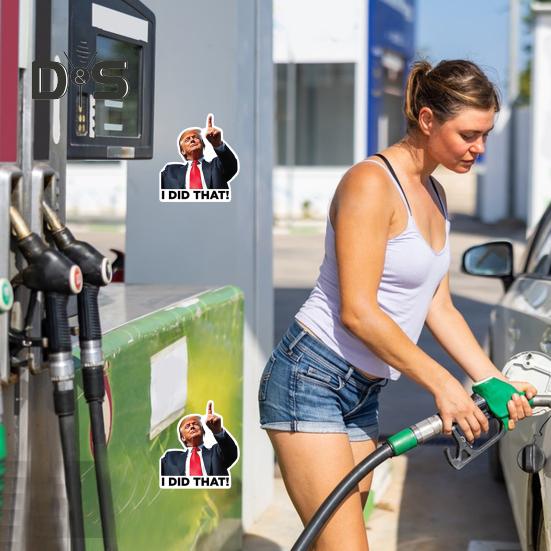 100 Stück Trump I Did That Aufkleber Lustige Zapfsäule Aufkleber Wasserdichtes Material Laptop Autofenster Trump Aufkleber