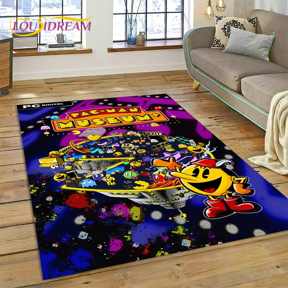 3D Retro Pakkuman Classics Game Carpet Rug for Bedroom Living Room Home Sofa Decoration,Children Game Large Decor Floor Mat Gift