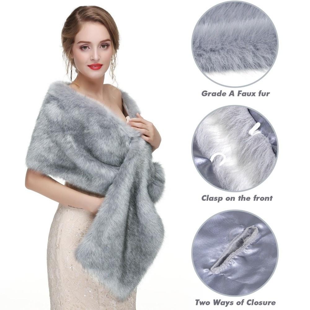 Korean Style Faux Fur Scarves Soft Cloak Bride Shoulder Fake Collar Plush Shawl Ladies/Girls