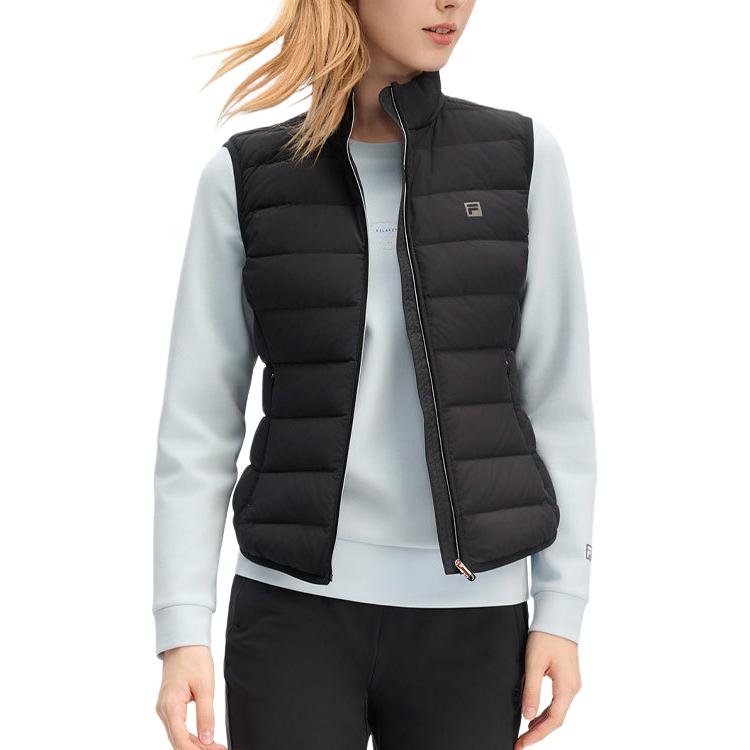 FILA Fitness Fashion Comfortable Warm Zipper Down Vest Women vest Deep-Black A11W441903F-BK