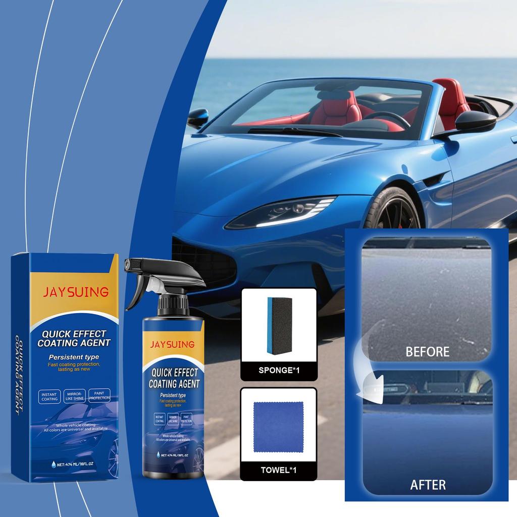 Jaysuing Car Ceramic Coating Kit, Easy Care for Cleaning Stains, Enhancing Shine, and Polishing Car Surfaces, Suitable for Car Surface Use, 1 Set