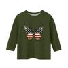 Children's Round-Neck Independence Day Three-Quarter Sleeve Casual T-shirt Top