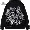 Y2K Graffiti Street Leisure Sport Hanorac cu desene animate imprimate Pulover Hip Hop Bărbați și femei