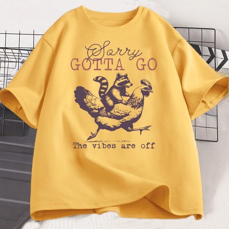 Funny Raccoon Chicken T Shirt Animals Lover Tshirt Casual Cotton Short Sleeve Tshirts Round Neck Unisexs Clothes Loose Clothing