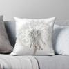 Dandelion On White Square Pillowcase Polyester Linen Velvet Pattern Zip Decorative Pillow Case Car Cushion Case