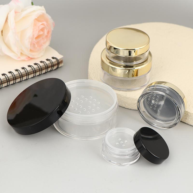 Empty 5/10/20/30g Loose Powder Jar With Rotating Sifter Container Jar Plastic Cosmetic Makeup Powder Filling Can Pot Lid Twist