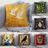 Goldbottomed Crane Theme Doublesided Printed Pillow Cover Short Plush Suitable Living Rooms Bedrooms Sofas Throw Cushion Cover